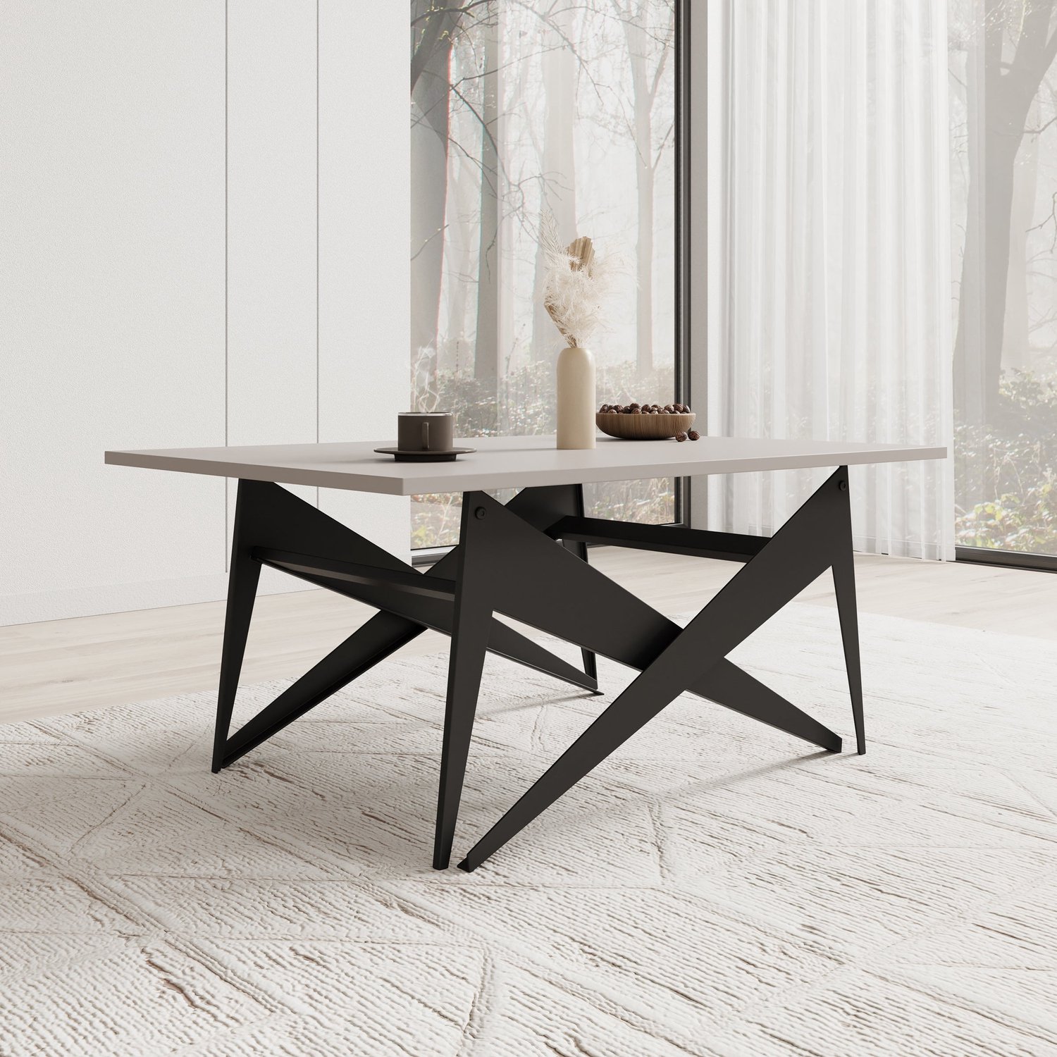 MEUBELLA Xyra - Salontafel uitschuifbaar tot eettafel - Beige