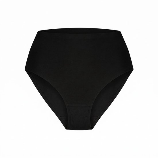 Zwarte high-waist slip met naadloze afwerking en comfortabele pasvorm.