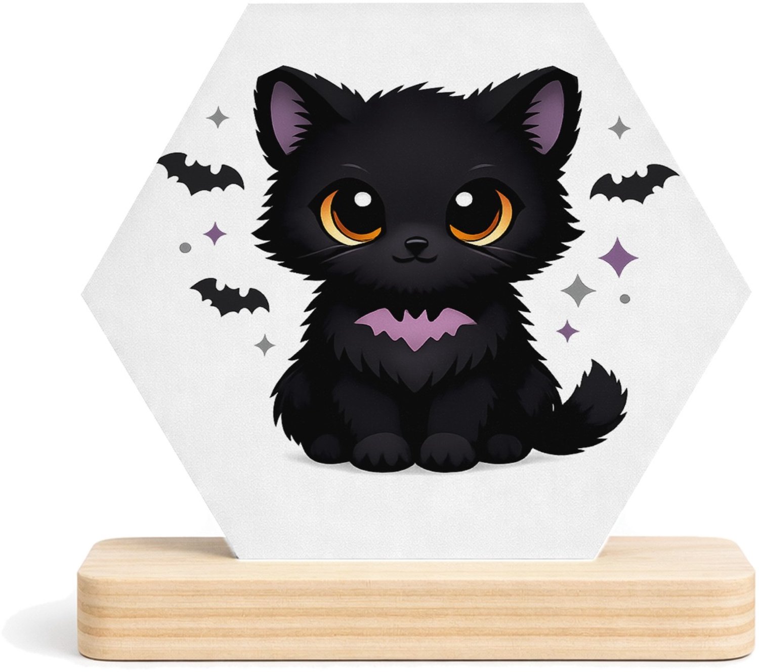 Mr Cadeautjes MDF fotolijst/inleg hexagon 14 x 13 - design Schattige herfstvos met magische bladeren | cadeau Wit