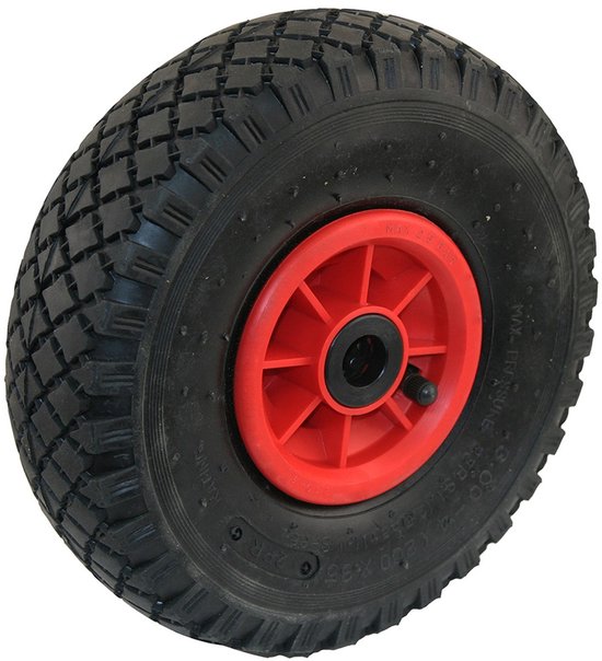 MESO Band voor steekwagen, bolderkar en skelter - 3.00-4 - Asgat 20mm - Naaflengte 75mm - Steekwagenwiel - Bolderkarwiel en skelterband - 125kg Draagvermogen Luchtband van MESO — afbeelding 2