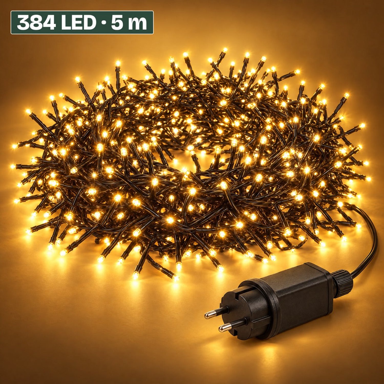 Levano Kerstboomverlichting 384 LED 4,9 m Extra Warm Wit - Kerstverlichting Binnen en Buiten - Clusterverlichting - Kerstlampjes - Kerstboom Lampjes - Kerstversiering - Kerstlichtjes - Treecluster - Sfeerverlichting - LED Lichtsnoer - Timer