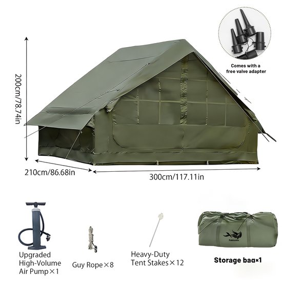 Opblaasbare Tent voor 4-6 Personen – Familietent met Luchtpomp – UPF 50+ – Ventilatie en Dubbele Deur — afbeelding 5