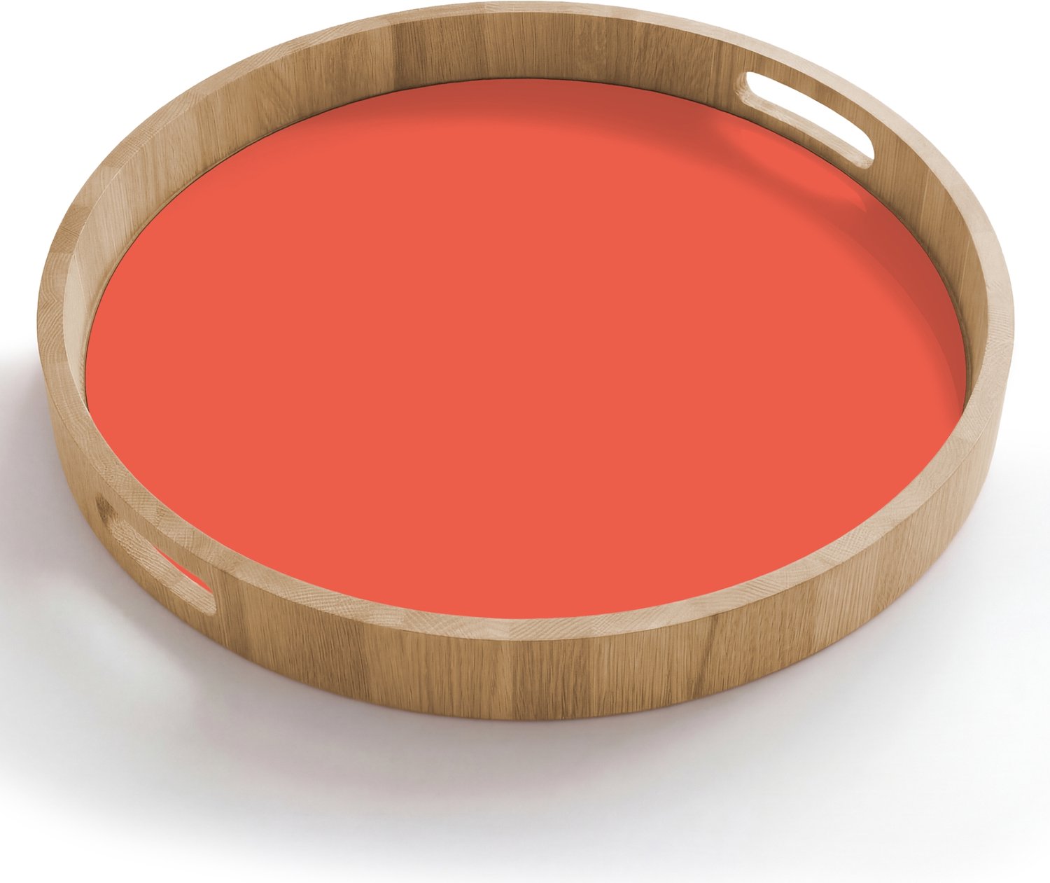 Dienblad rond 50x50 cm - Schootdienblad hout - Sunset - Salmon - Oranje - Borrelplank rechthoek - Plateau houten dienbladen