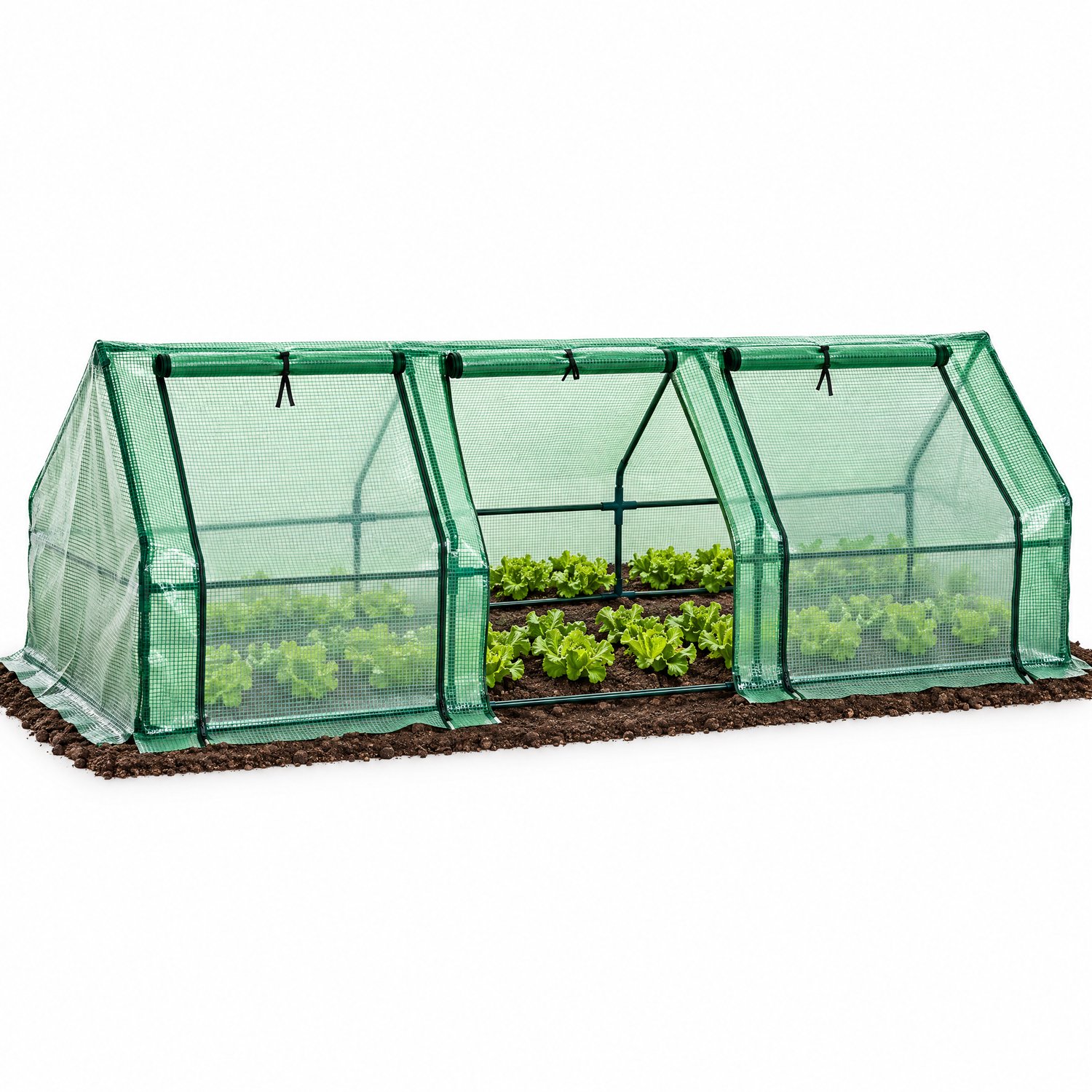 Levano Kweekkas 270 cm met 3 Deuren - Tuinkas - Serre - Broeikas - Plantenkas - Mini Serre - Mini Kas - Tuinserre - Kweekkastje in Tuin - Foliekas - Moestuin Kas - Kweekkasten voor Buiten - Tuinserre Plastiek - Groenten Kweken - Kweekkas Tuin
