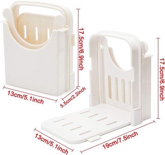 Opvouwbare broodsnijgids - met 5 instelbare snijdiktes – voor brood, bagels, broden en sandwiches - Broodsnijder hulpmiddel - Broodsnijder - Broodsnijmachine handmatig - Broodsnij plank - Must have voor in de keuken — afbeelding 2