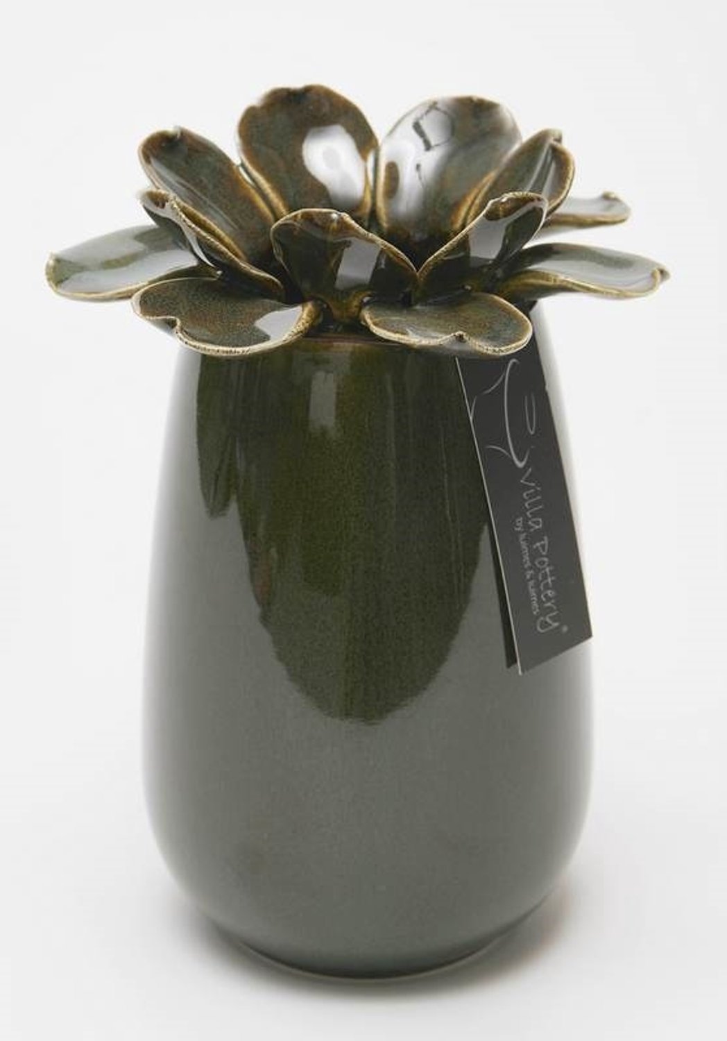 Villa Pottery Madelief vaas Groen Reactief 14 x 20 blauw