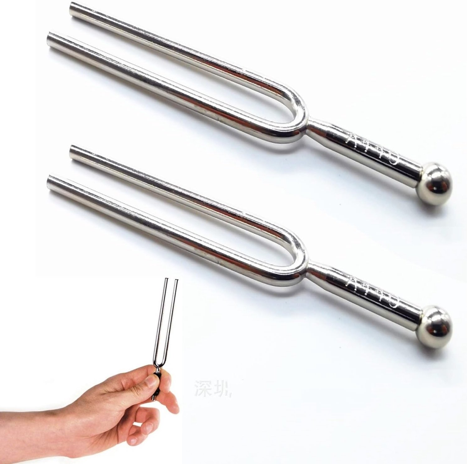 Tuning fork A440 Hz - 2 stuks - roestvrij staal - helder en nauwkeurig geluid - Luxento