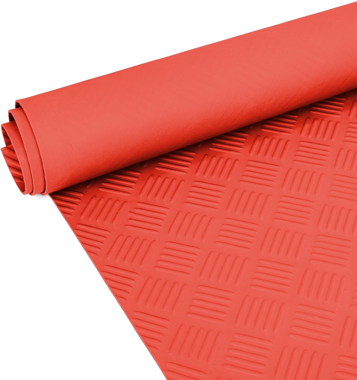 ANRO Rubberen Mat Traanplaat Rood 100x290cm – TPE Geurarm 3 mm Antislip Werkplaatsvloer Garagemat