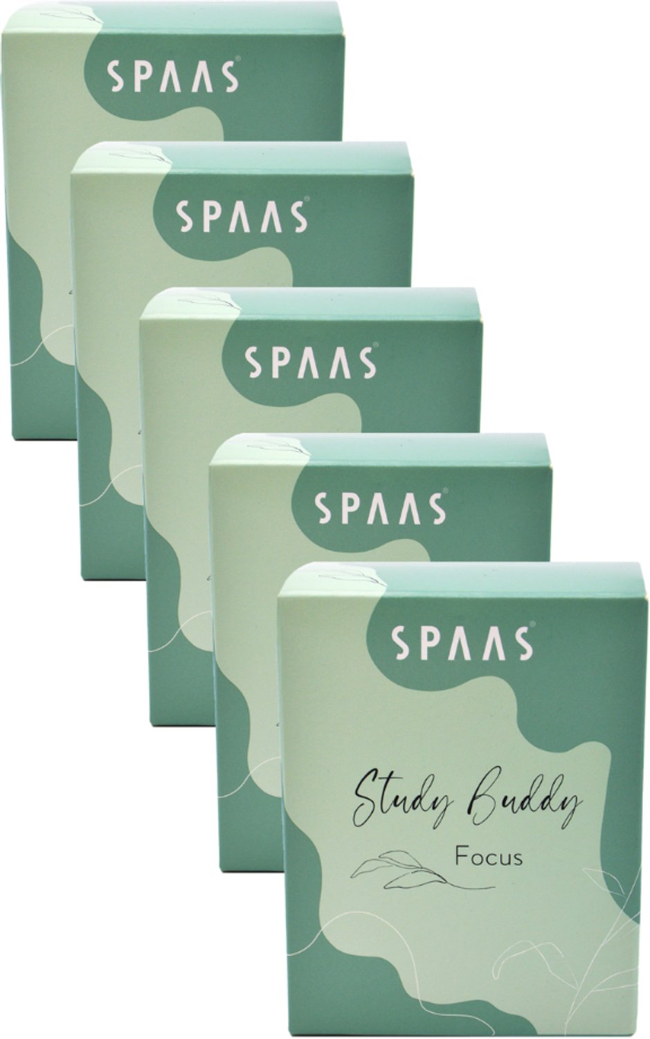 SPAAS Kaarsen - Study Buddy Focus Geurkaars in Glas - Eucalyptus & Pepermunt - ±42h - 5 stuks Wit