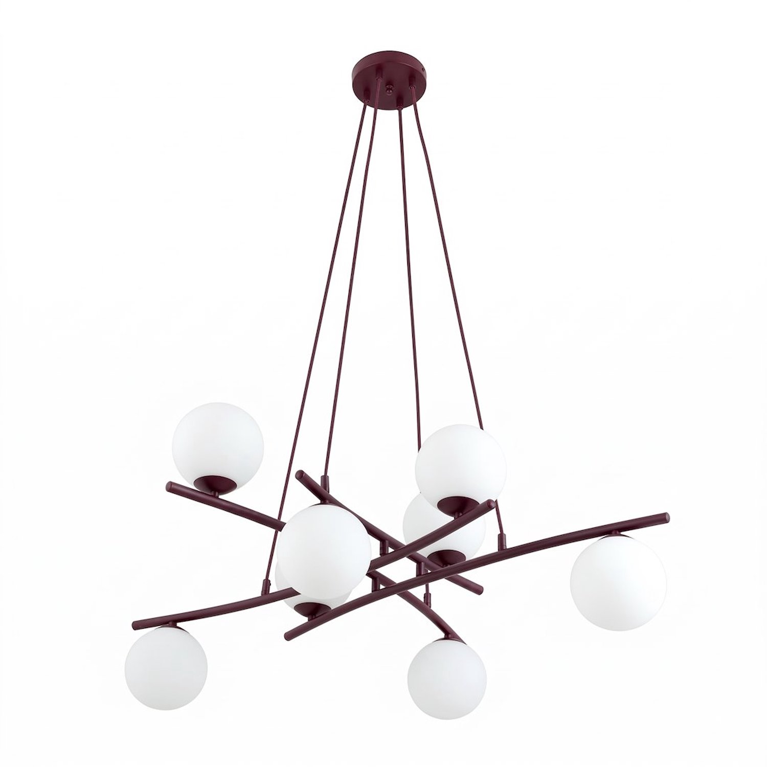 Emibig ESSA 8 BURGUNDY OPAL - Moderne hanglamp voor sfeervolle verlichting