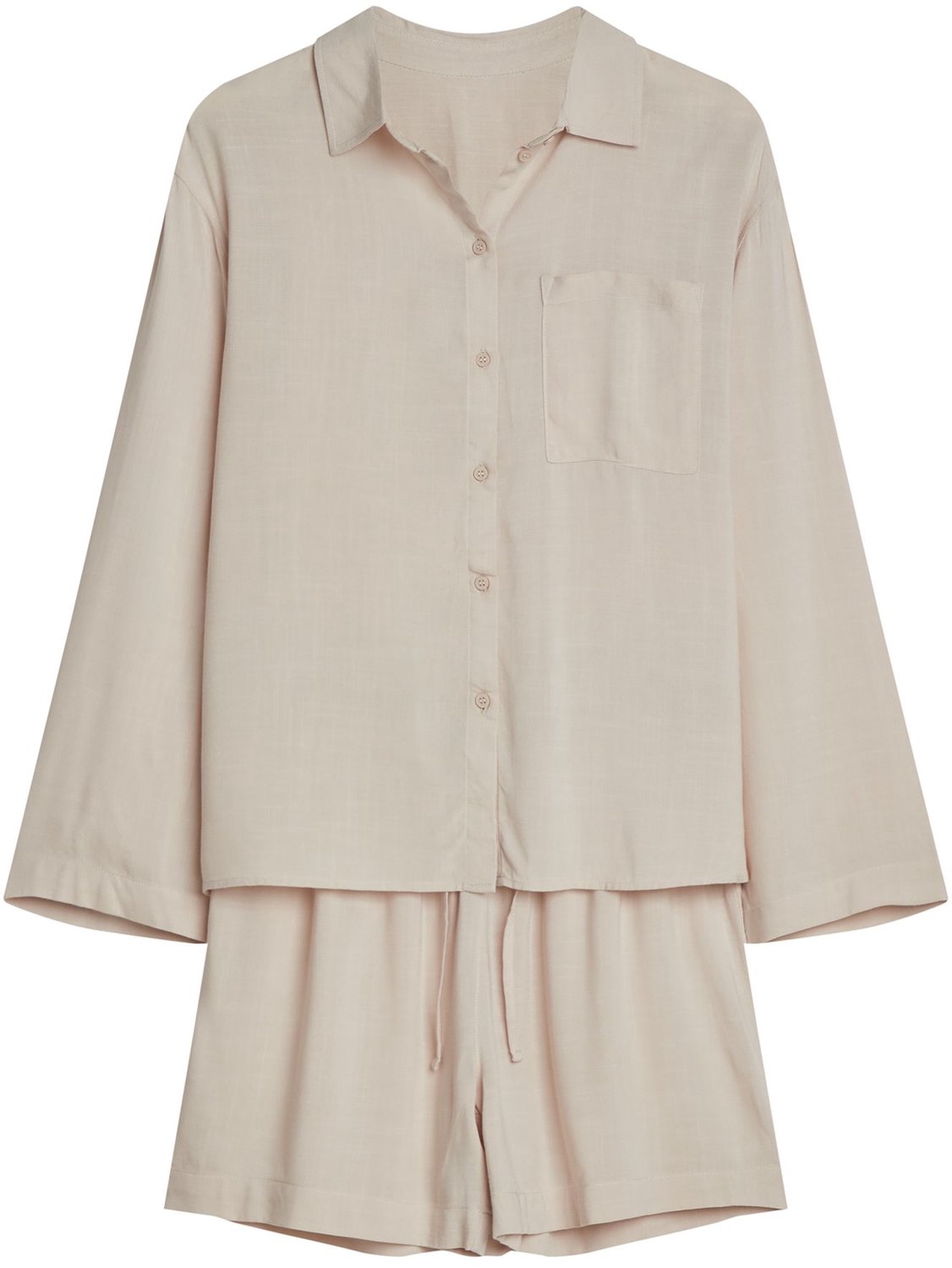 ESOTIQ Corenso - Damespyjamaset - Lichtbeige - Lange mouw - 100% viscose