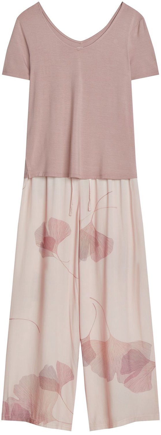 ESOTIQ Cossato Serie - Damespyjamaset - Korte mouw - Lange broek - Roze en beige Roze;Beige