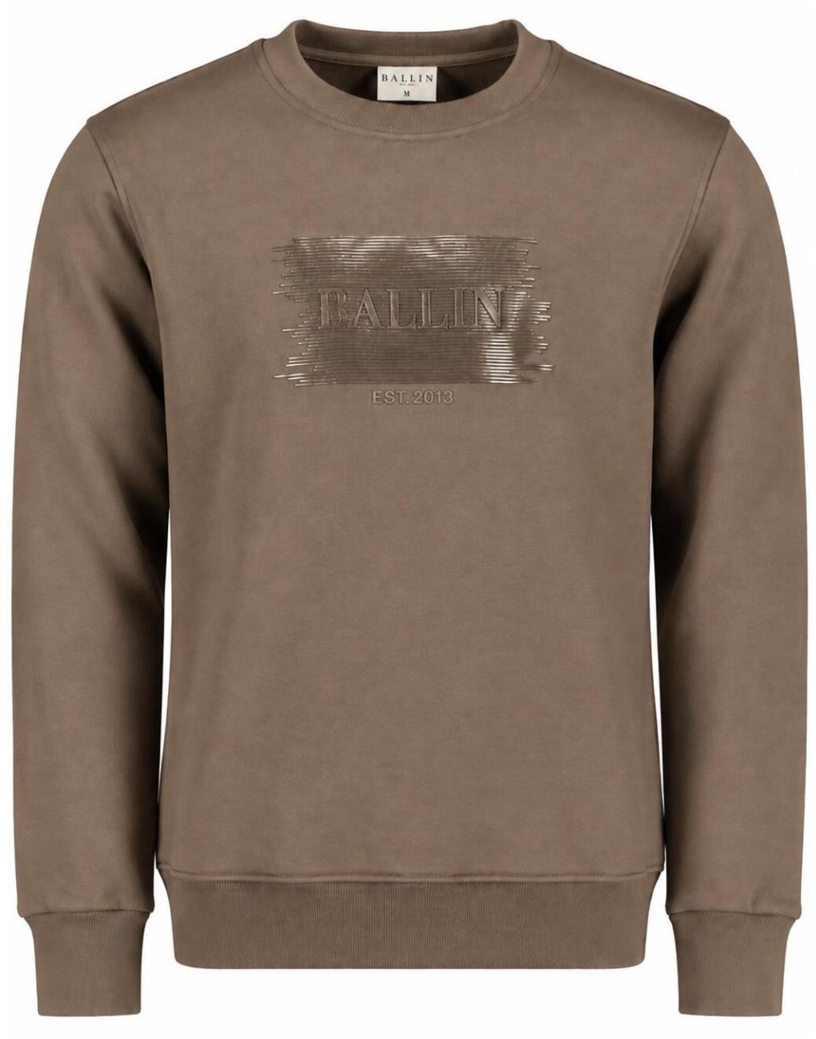 Ballin Trui Crewneck Placket 2653 Taupe Mannen Maat - XL