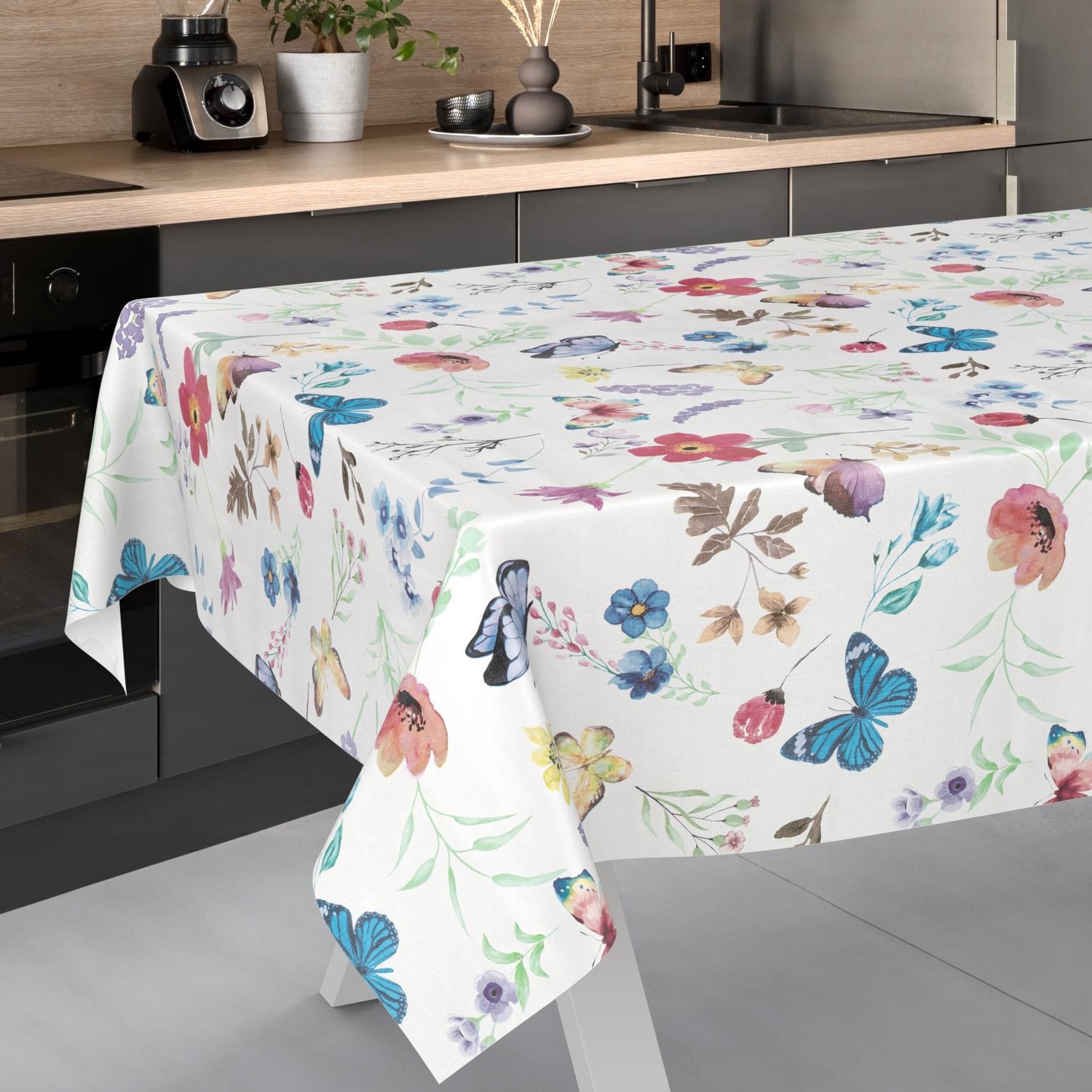 ANRO Tafelzeil op rol Vlinders Meerkleurig 140cm x 20m – Afwasbaar Tafelkleed Rechte rand