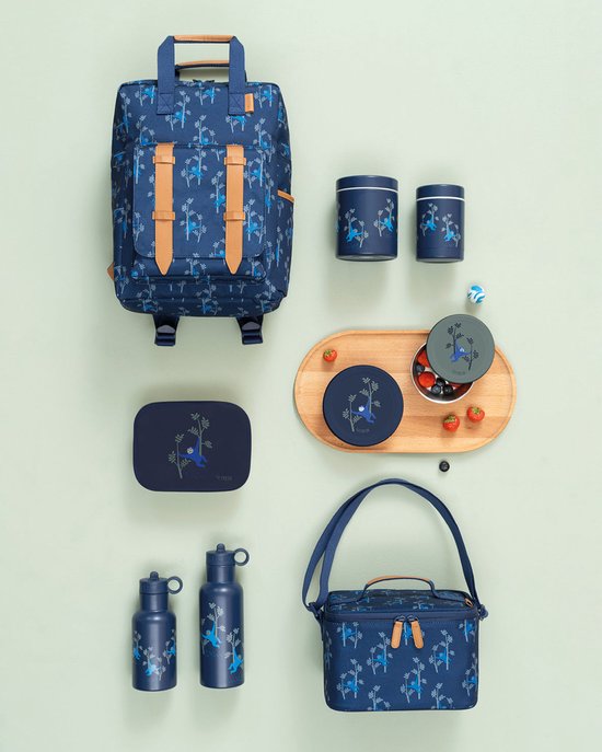 Fresk Grote Koeltas Kind 6.2 L - Lunchtas Jongens - Thermische Lunch Koeltas - Met Bestekvak - Waterafstotende Lunchtas - Blauw - Monkey van Fresk — afbeelding 3