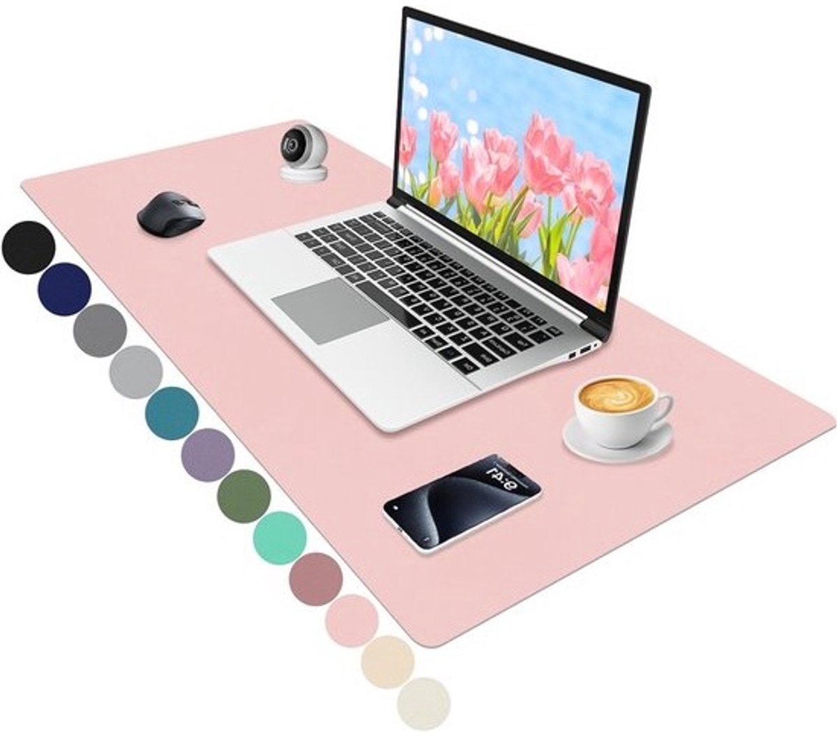 Bureau Mat - Onderlegger - Werkruimte Bescherming - Zacht Roze Design - 90x43cm