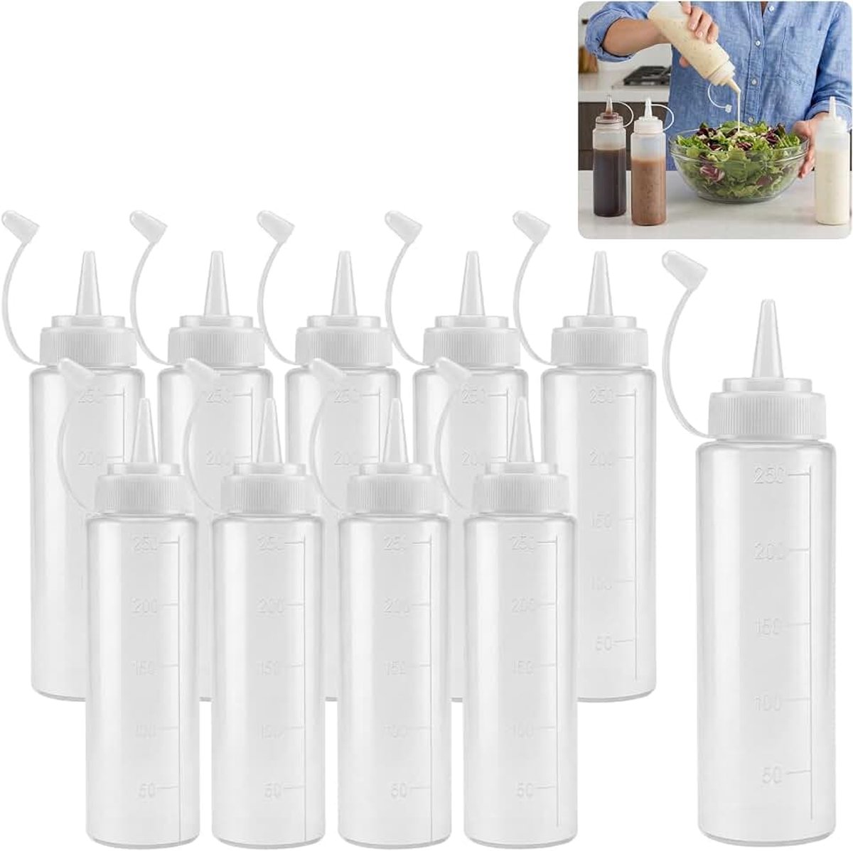 Stuks knijpflessen van 250 ml, plastic knijpfles