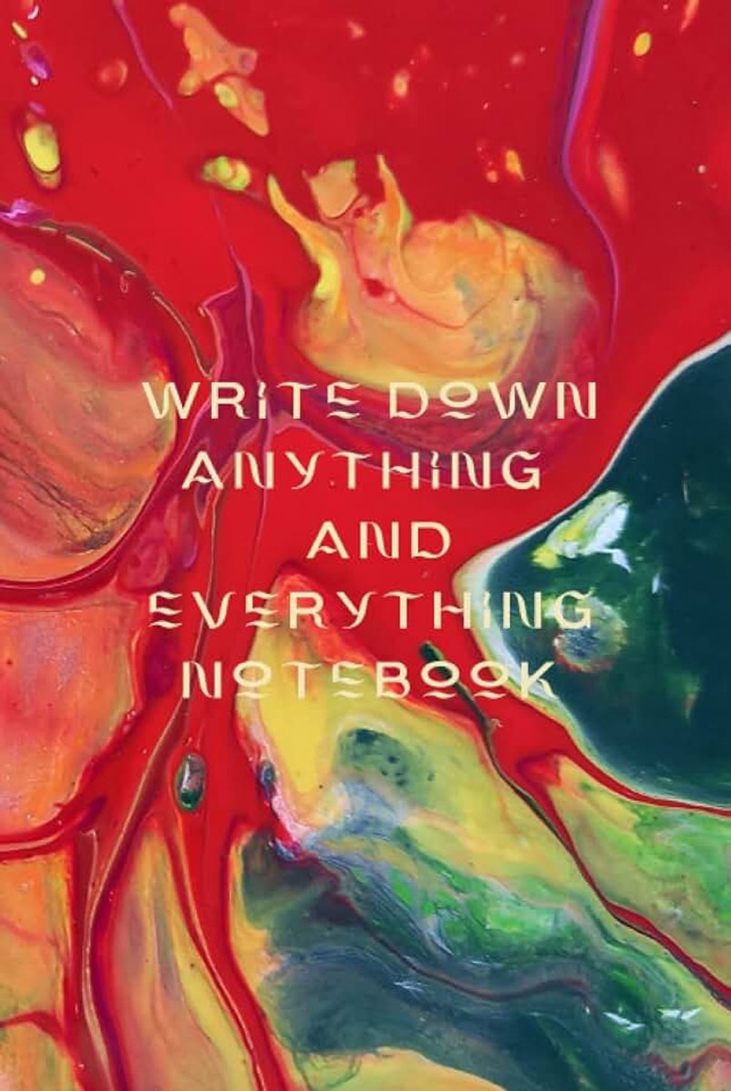Write Down Anything And Everything: Red Vibrant Marble Lined Notebook/Journal