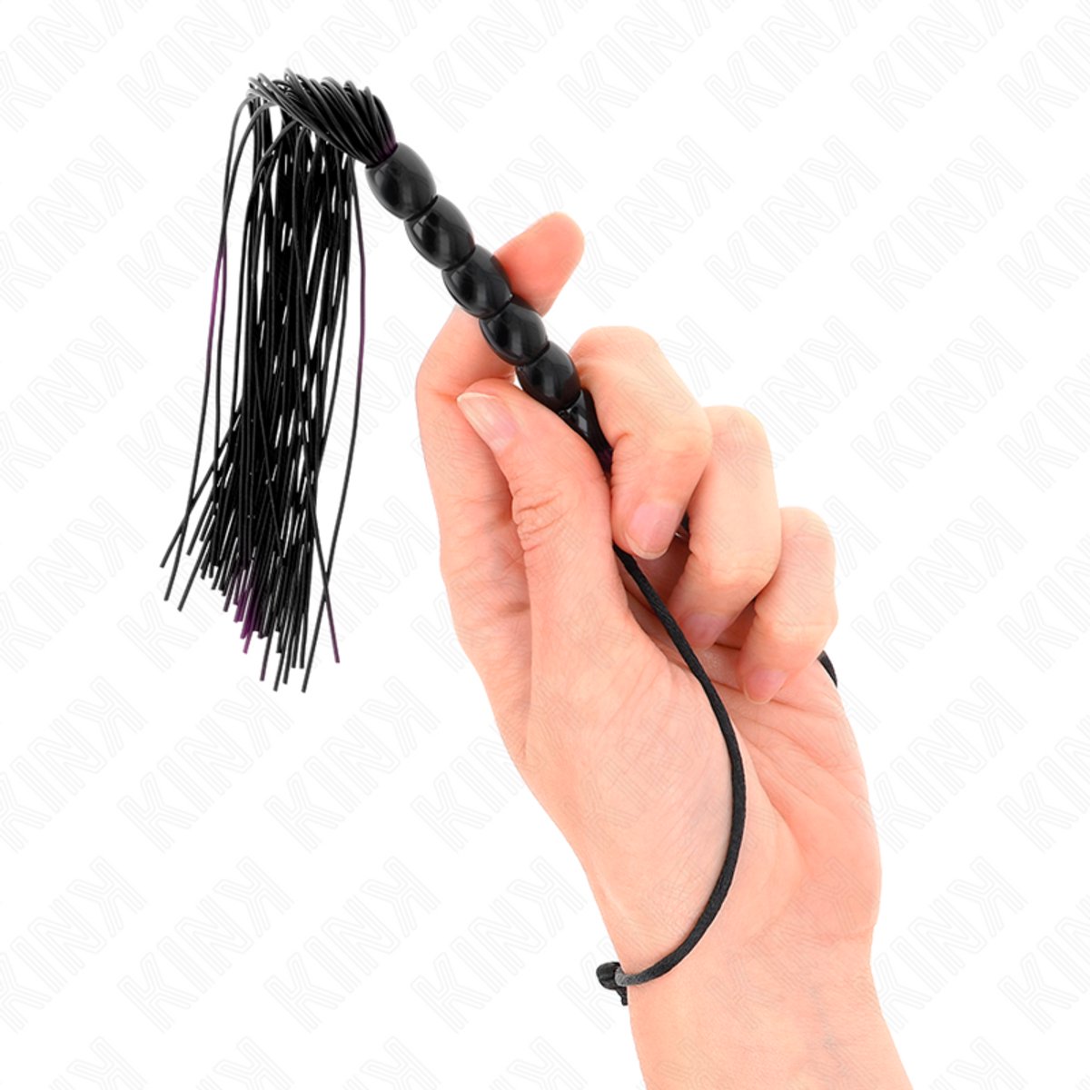 Mini Siliconen Whip met Zwarte Kralen