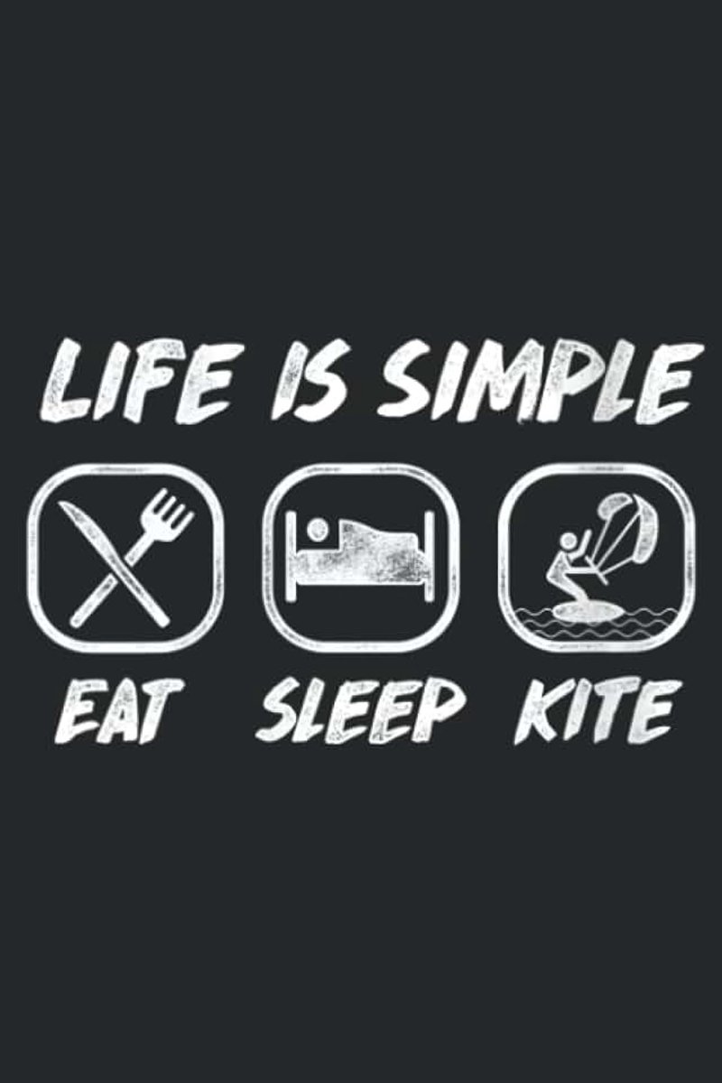 Kitesurfing Life Simple Surfboard Kiter Surfing Watersport Family Saying: Lined Journal Notebook To Do Schedule, Medium 6x9 Inches, 100 Pages, Printed Cover