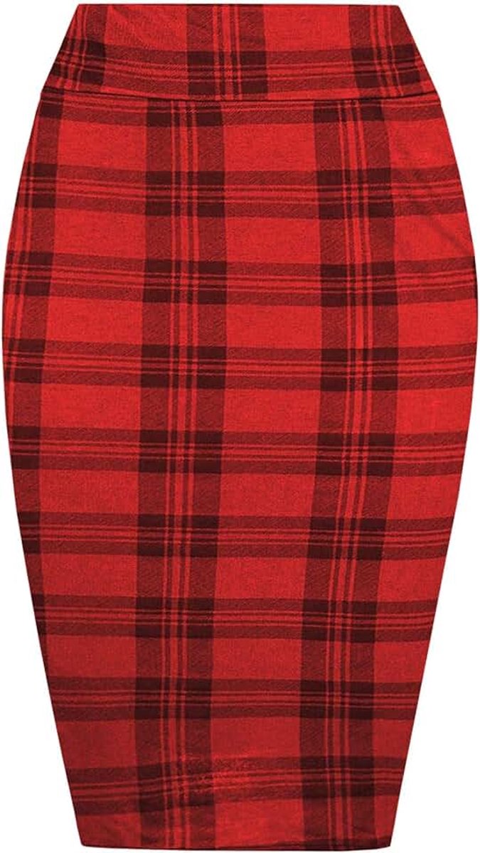 Dames Bloemenprint Hoge Taille Stretch Bodycon Jersey Zomer Potlood Midi Rok