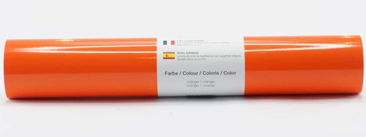 Vinylfolie 30,5 cm x 3 m glanzend 39 kleuren om uit te kiezen, kleur: 120 oranje