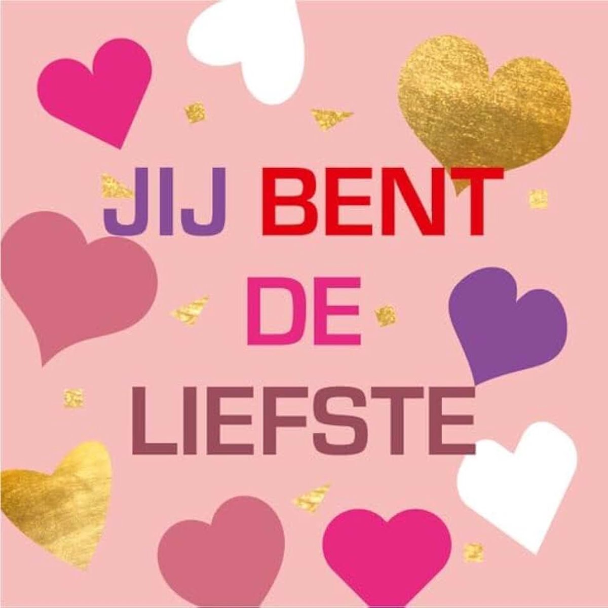 Jij bent de liefste - Cadeaukaartjes - 20stuks - 7x7cm - Met Boorgaatje - Roze - Bloemkaartje - Mini Kaartjes