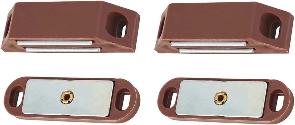 Hardware BH00393 4 kg grote, hoogbelastbare magneetsluiting voor het trekken - bruin (verpakking à 2), wit, 2 stuks