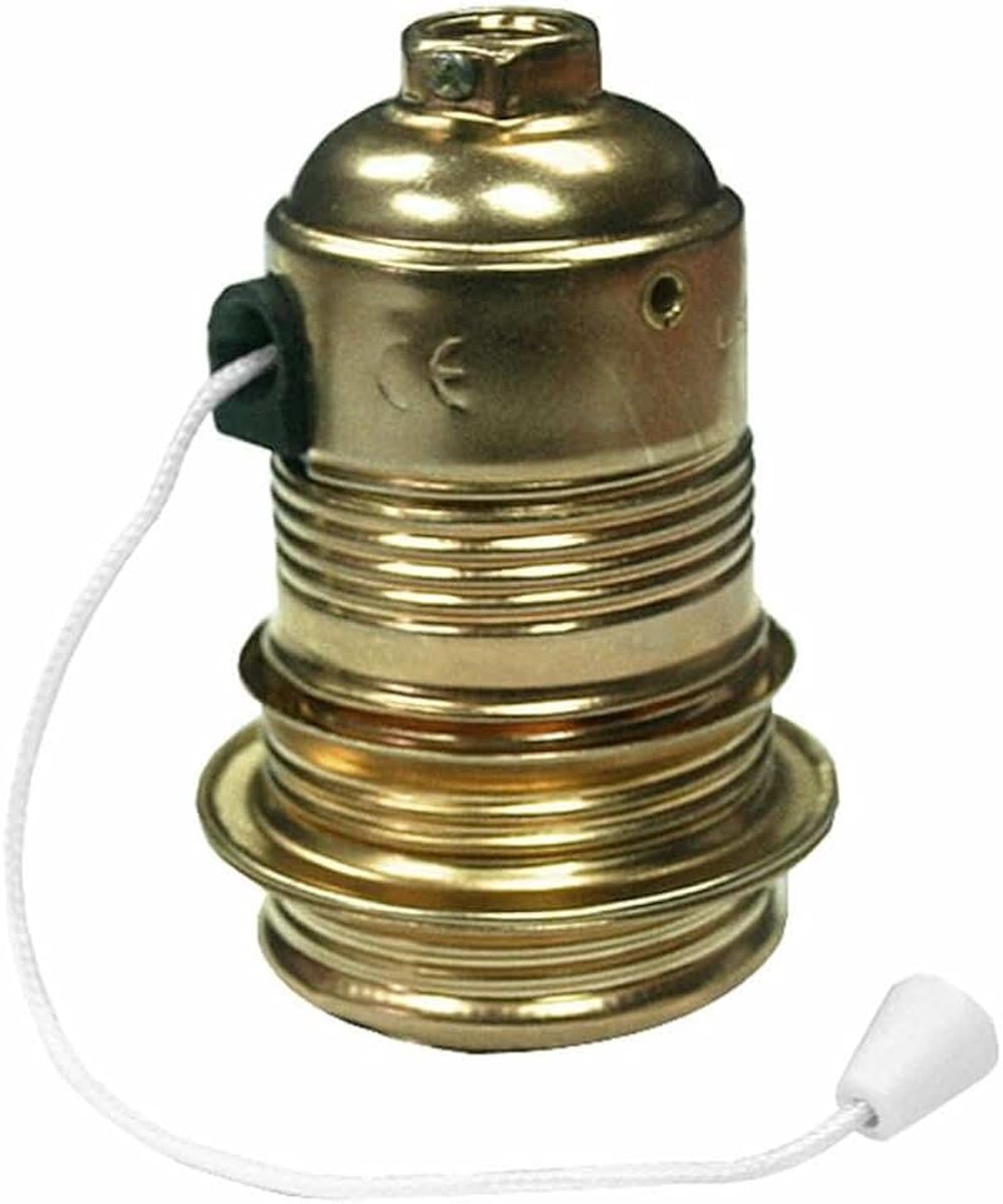 Lamphouder met messing koord, ideaal om uw huis een vintage look te geven. Het elegante en functionele ontwerp is perfect voor elke E27-lamp.