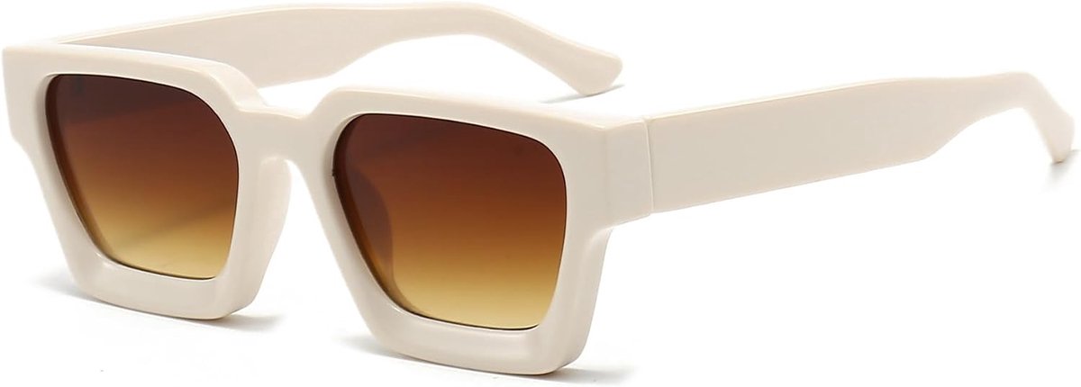 rechthoekige zonnebril voor dames heren chunky rechthoek zonnebril retro bril UV400-bescherming