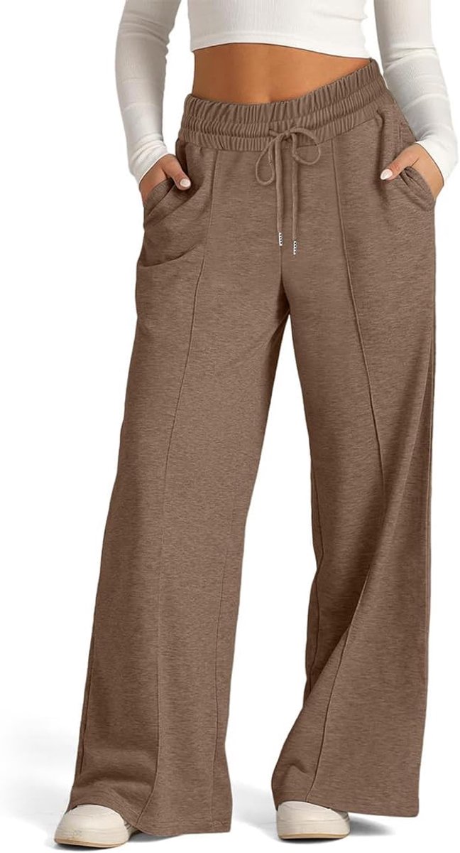 Sportbroek voor dames, joggingbroek, recht, casual, effen, met zakken, vrijetijdsbroek voor hardlopen, fitness, training, yoga (meerkleurig, S-XXL)