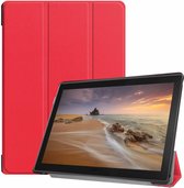 Tablet hoes geschikt voor Tablet hoes geschikt voor Lenovo Tab E10 hoes (TB-X104f) - Tri-Fold Book Case - Rood