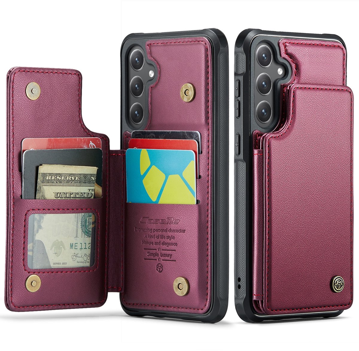 CaseMe Hoesje - Geschikt voor Samsung Galaxy S26 FE / S25 FE Hoesje - CaseMe C22 Back Cover met Pasjeshouder - Roze