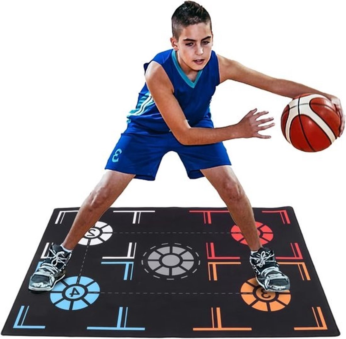 Vouwbare basketballtrainingmat voor dribbelen - 2mm rubber oefenmat voor kinderen en tieners, stil en effectief