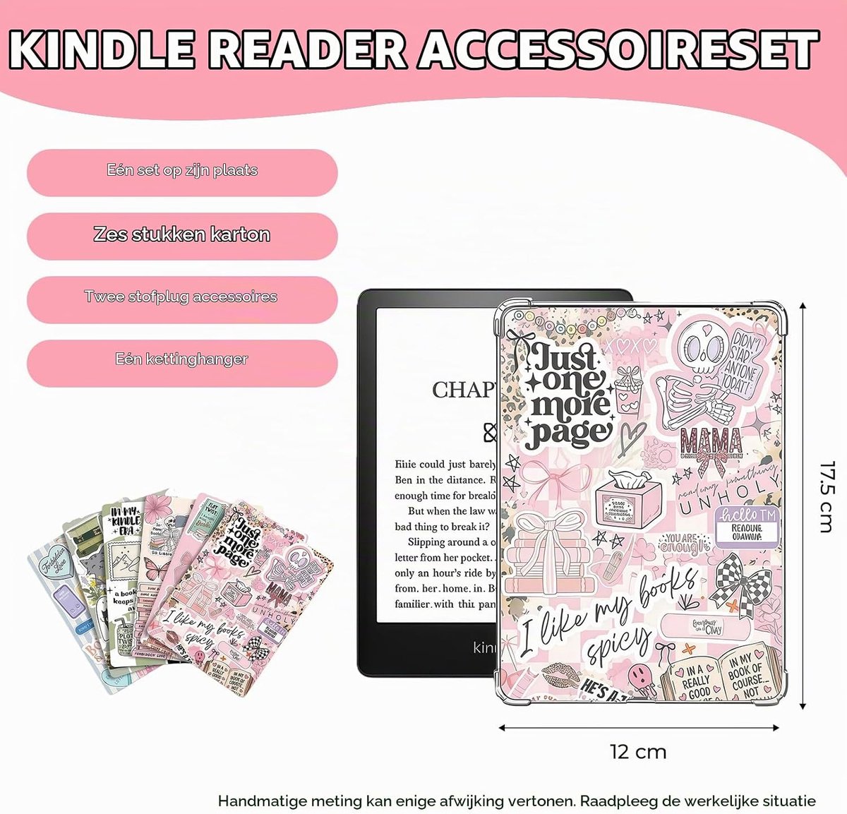 6 stuks inzetstuk kartonpapier voor e-reader, met 2 stofbeschermingspluggen en 1 hartvormige hanger, 6.8"x4.8" kaarten inzet accessoires voor Paperwhite 11.–12. generatie, cadeau voor