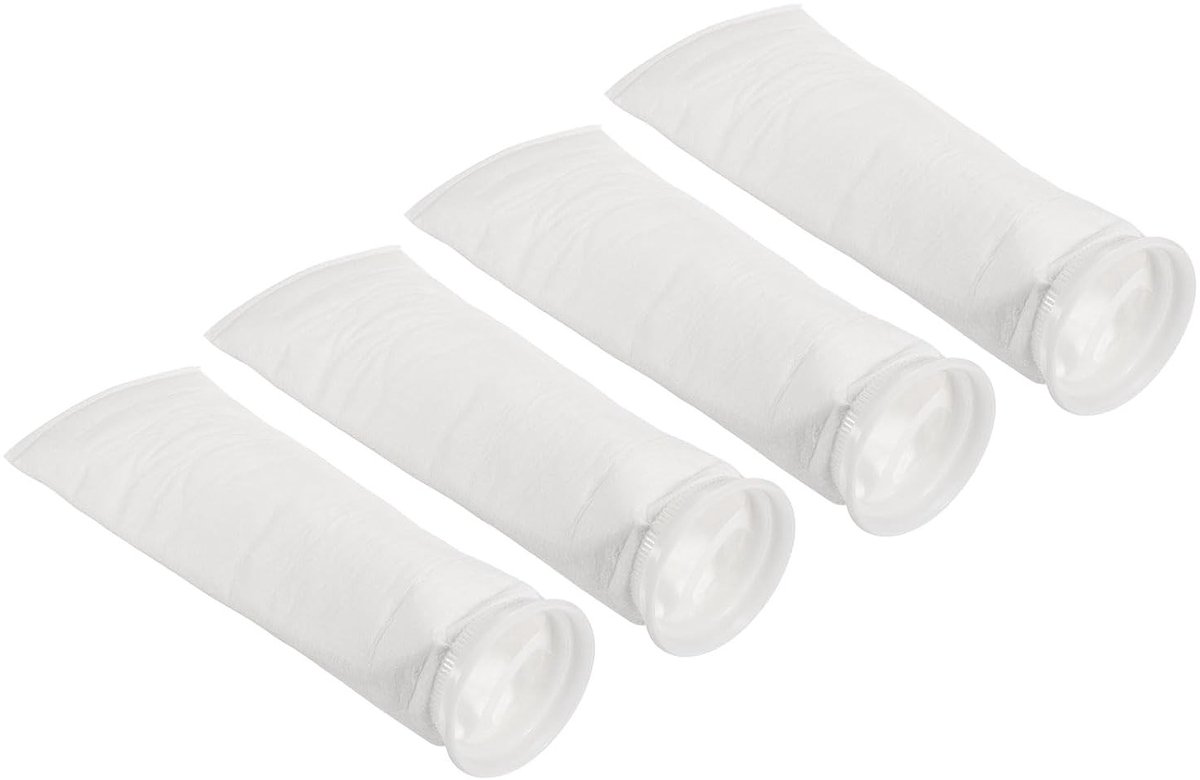 4 Inch Ring Filter Sokken 5 Micron, 4 Stuks Mesh Tassen voor Zwembad Skimmer Mand, Wit en Duurzaam