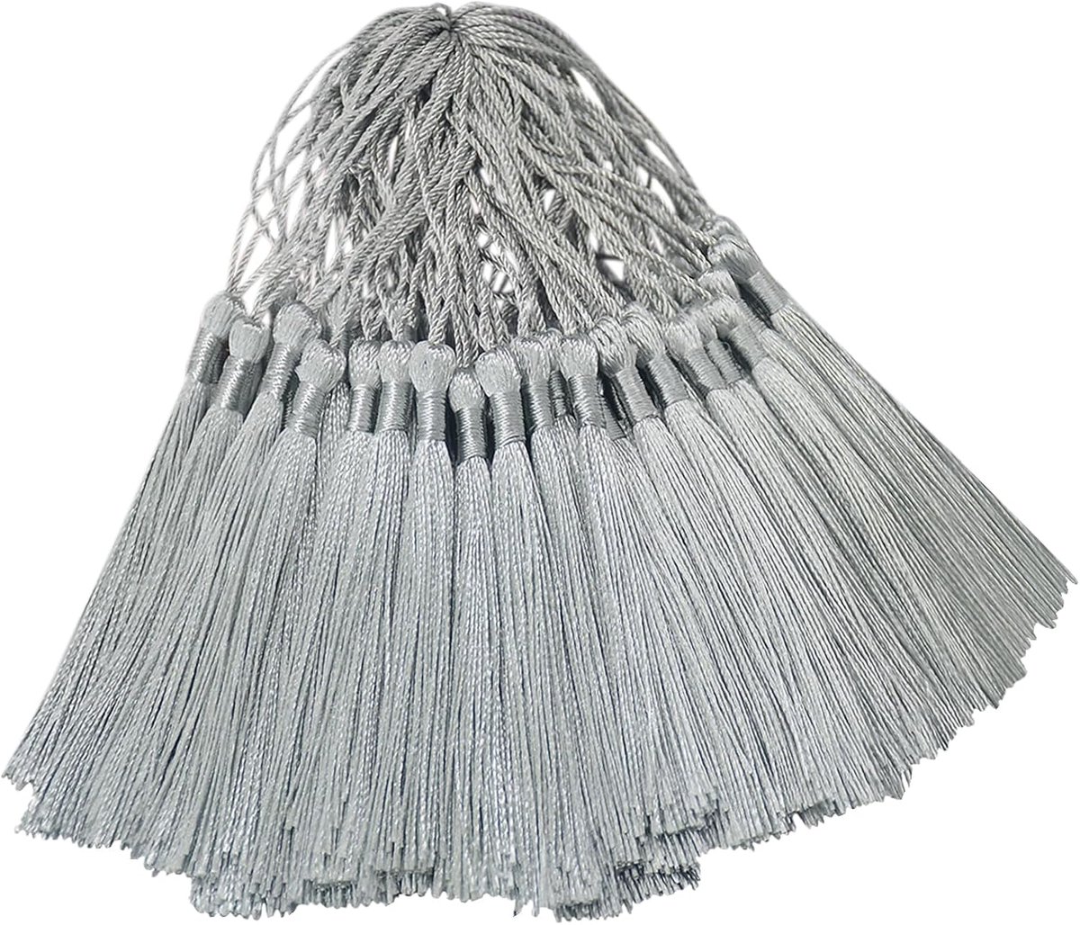 100 stuks mini zijdeachtige kwasthangers, klein knutselen voor doe-het-zelf bladwijzers, slinger, armband, oorbel, ketting, tas, kaart, sleutelhanger, cadeau, decoratie, gepersonaliseerde