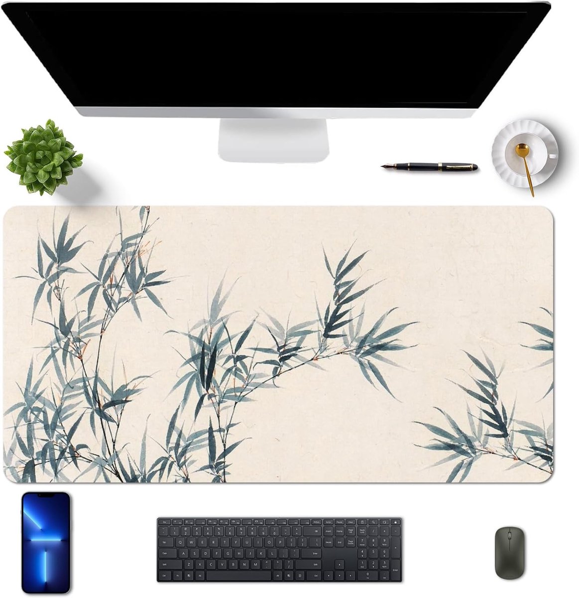 80 x 40 cm, PU-leer, antislip, bureaumat, bureaumat, grote onderlegmat voor laptop, gepersonaliseerde tafelonderlegger