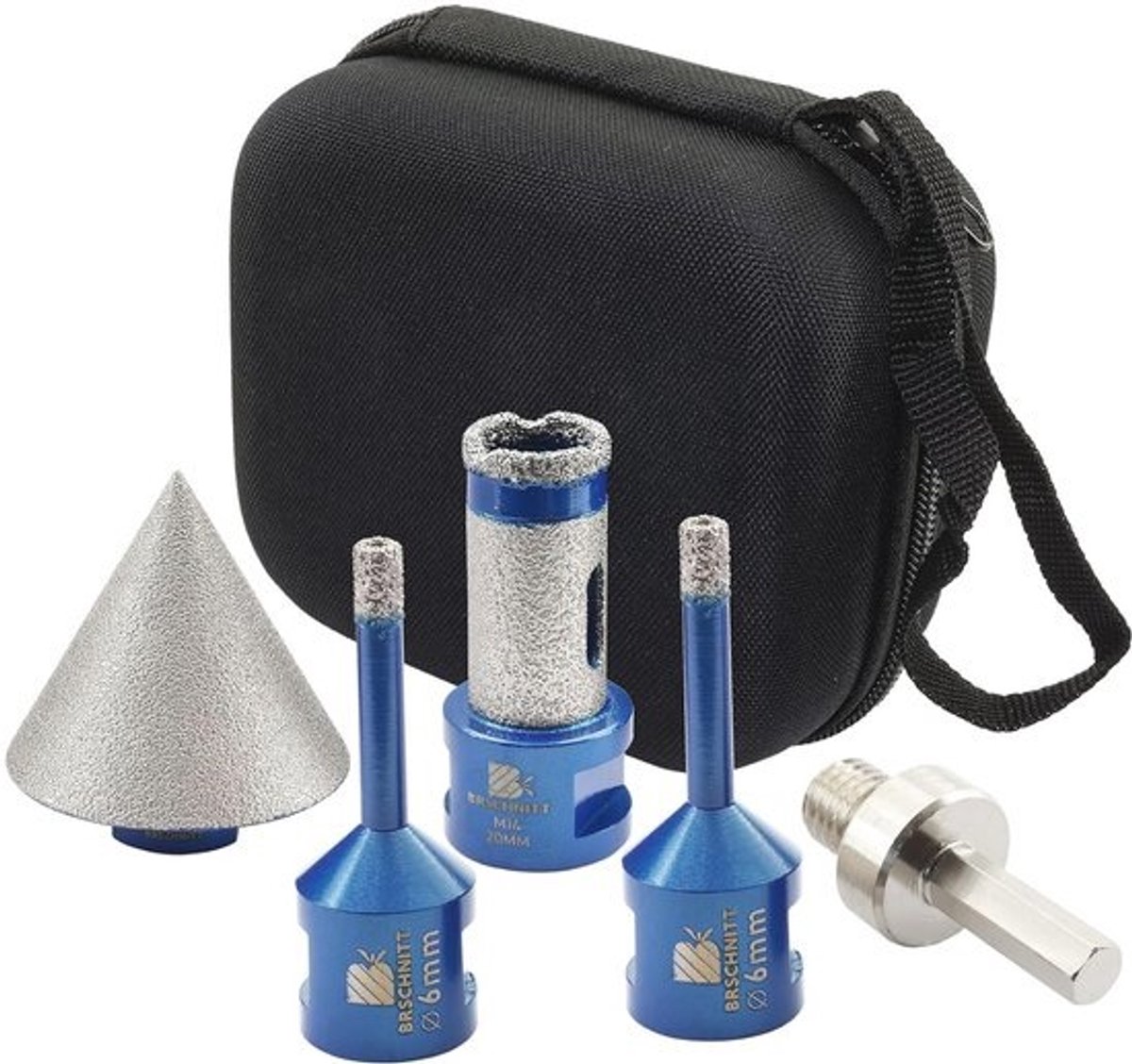 Diamantboorset voor Tegels en Steen - 6/6 mm en 20 mm Vingerfrees met Adapter