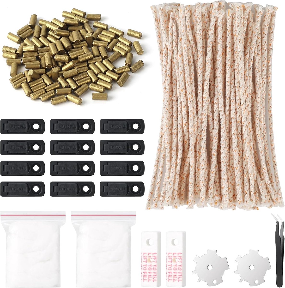 189 Stuks Universele Feuerzeug Accessoires Set, Vervanging Reparaturteil Paket für Feuerzeuge,120 Feuersteinen, 50 Katoenkernen, 12 Zwarte Gummimat für Feuergerät Reparatur