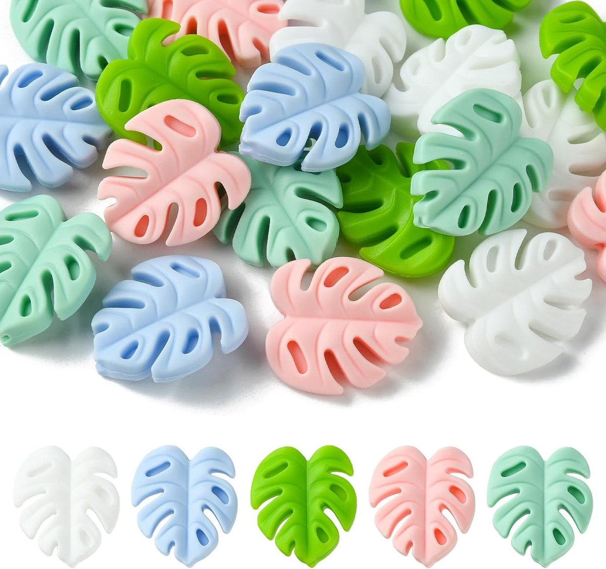 Kralen blad siliconen focale kralen monstera blad kralen losse spacer kralen voor pennen sieraden maken