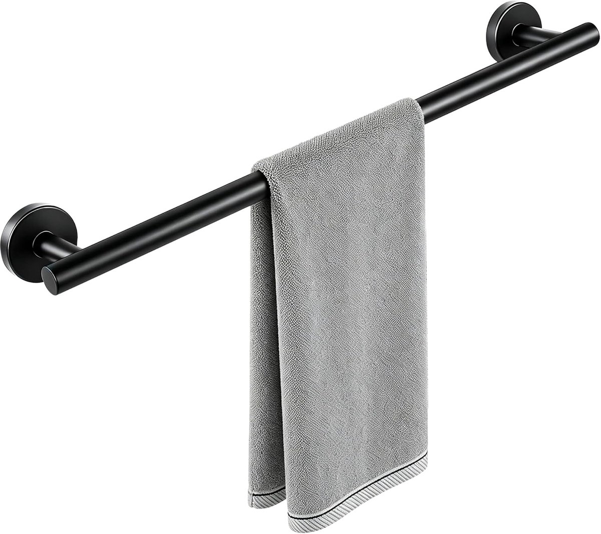 Handdoekhouder wandmontage roestvrij staal handdoekstang badhanddoekhouder roestvrij modern voor badkamer keuken wasruimte (mat zwart, 60 cm)