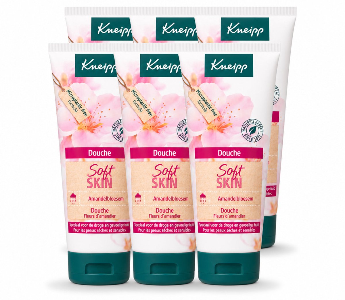 6 x Kneipp – Amandel – Douche – 75 ml - Voordeelverpakking - 6 stuks