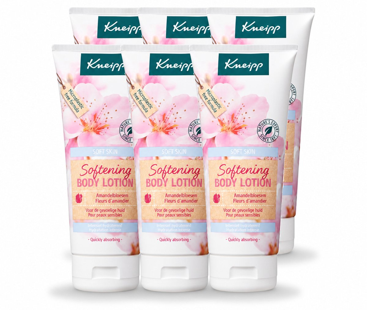 6 x Kneipp - Body lotion - Soft Skin - Amandelbloesem - 200 ml - Voordeelverpakking - 6 stuks