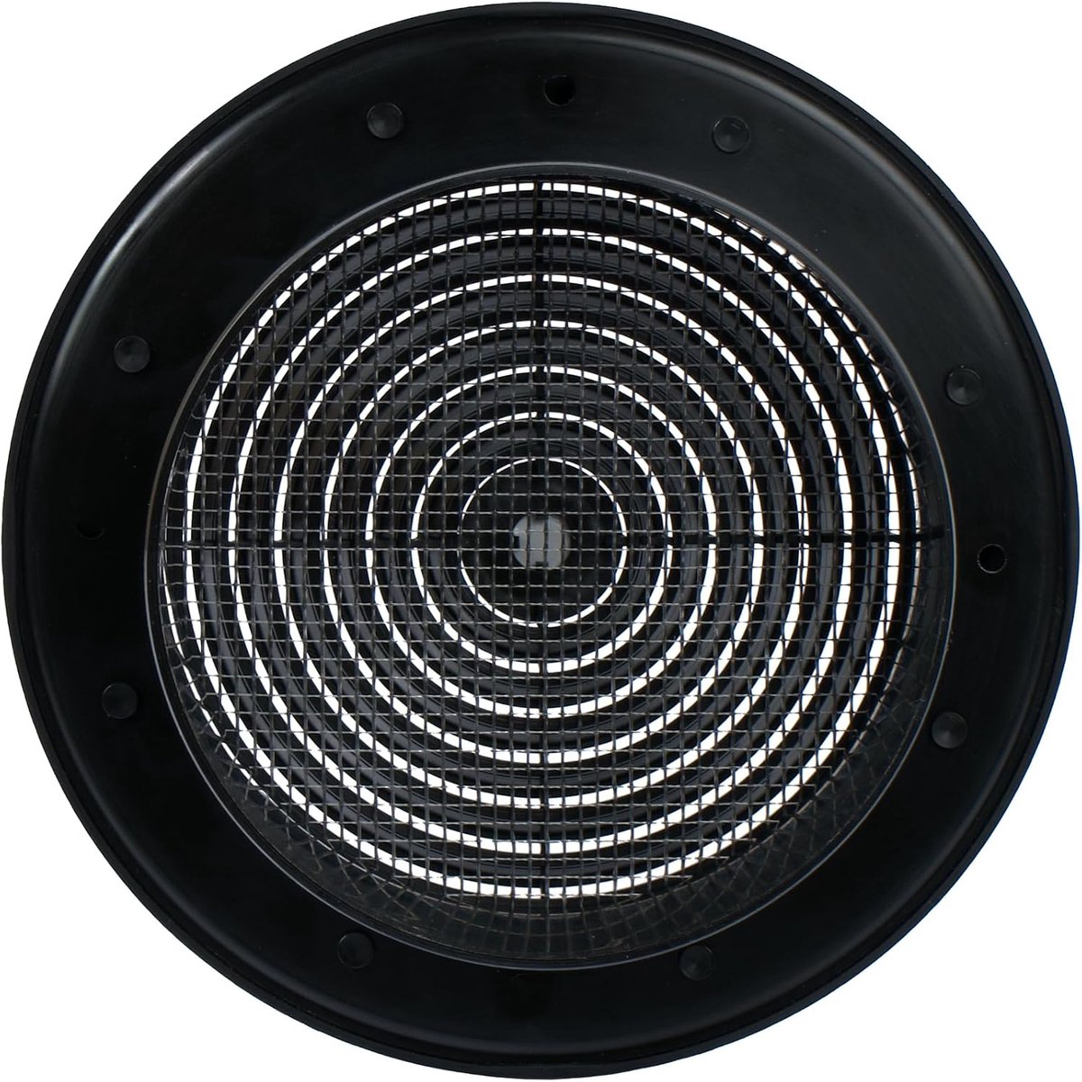 Systems Afneembare ronde kunststof ventilatierooster, 125 mm, zwart, rond ventilatierooster, ventilatierooster, nylon scherm, CVC-ventilatieopeningen voor badkamer, thuiskantoor