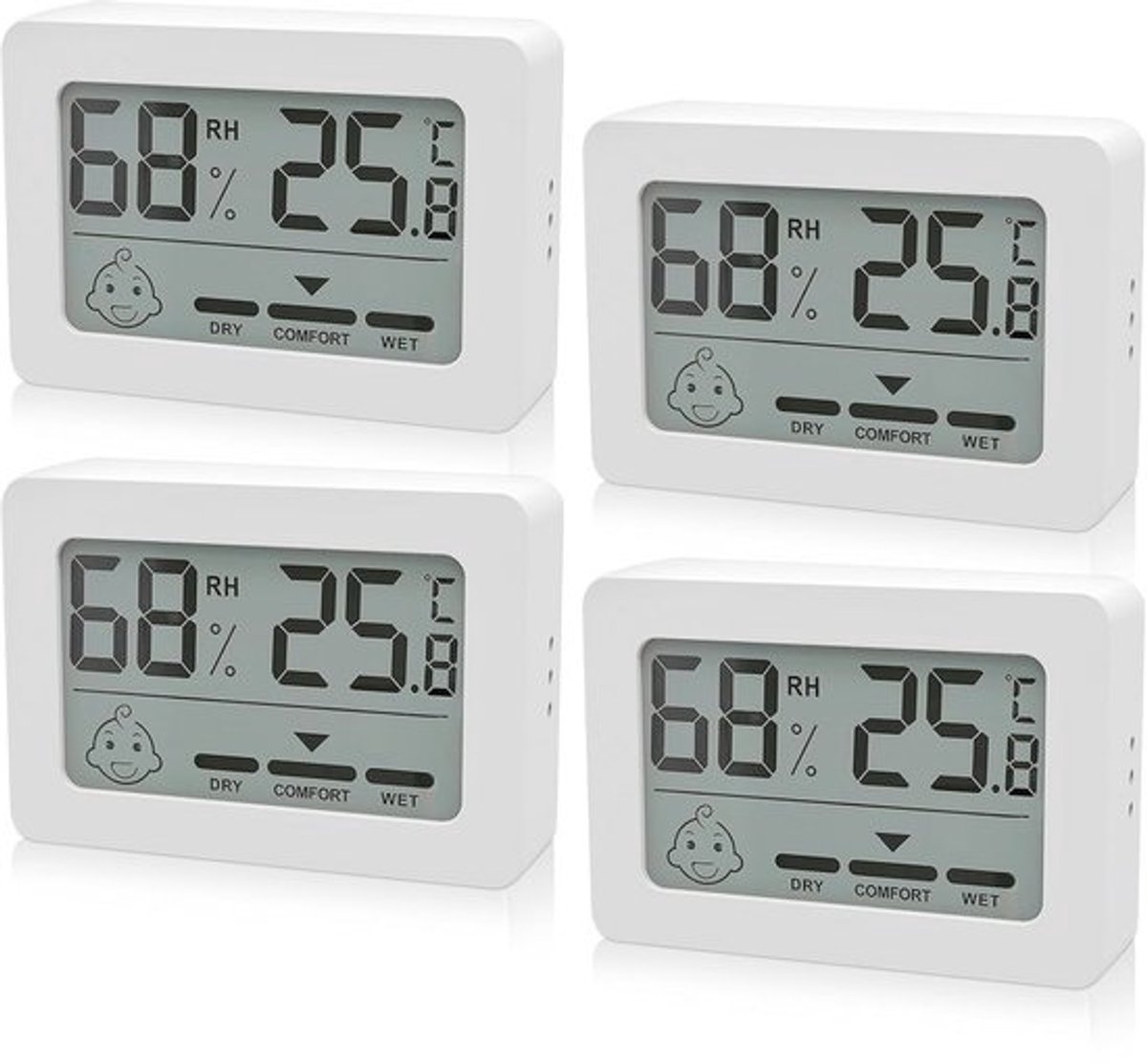 Digitale thermometer en hygrometer voor binnen met smiley-indicator - Perfect voor babykamer, woonkamer en kantoor