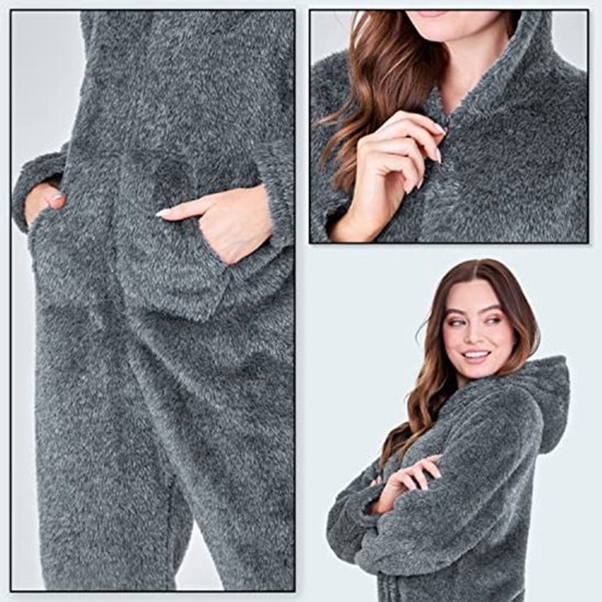 Behaaglijke Fleece Jumpsuit Dames - Eendelige Pyjama Onesie S-XL