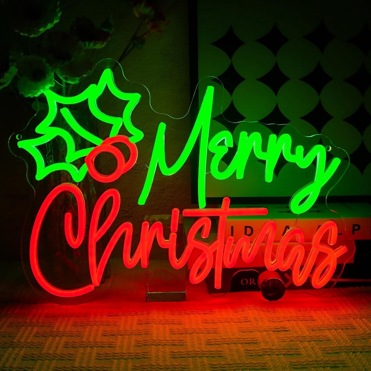 Christmas neon bord, vrolijk kerstcadeau, led-neonbord, USB-led-bord voor Nieuwjaar, festival, party, thuis, restaurant, bar, club, slaapkamer, feestdag, decoratie