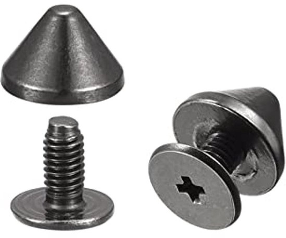 Zwarte 9x6mm Klinknagels voor DIY - 30 Sets Solide Leer