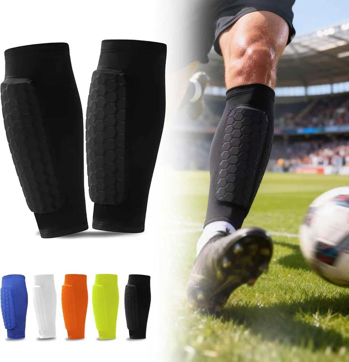 Scheenbeschermers voetbal, met honingraatvulling Shin Pads